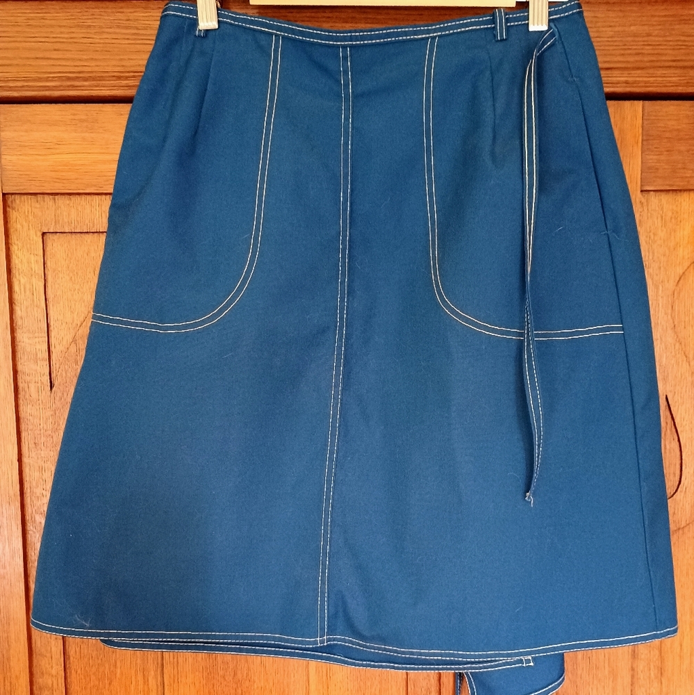 Vintage Knee Length Wrap Skirt, Size M